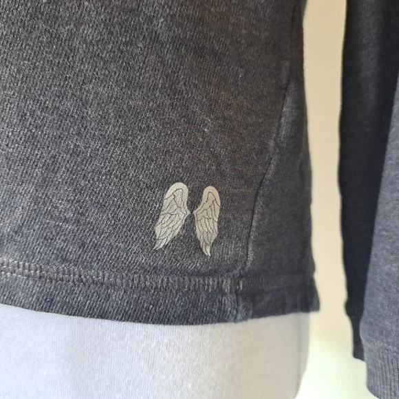 Victoria Secret Hoodie Logo Angel vs Angel Gray Long Sleeve Size L - Picture 8 of 10